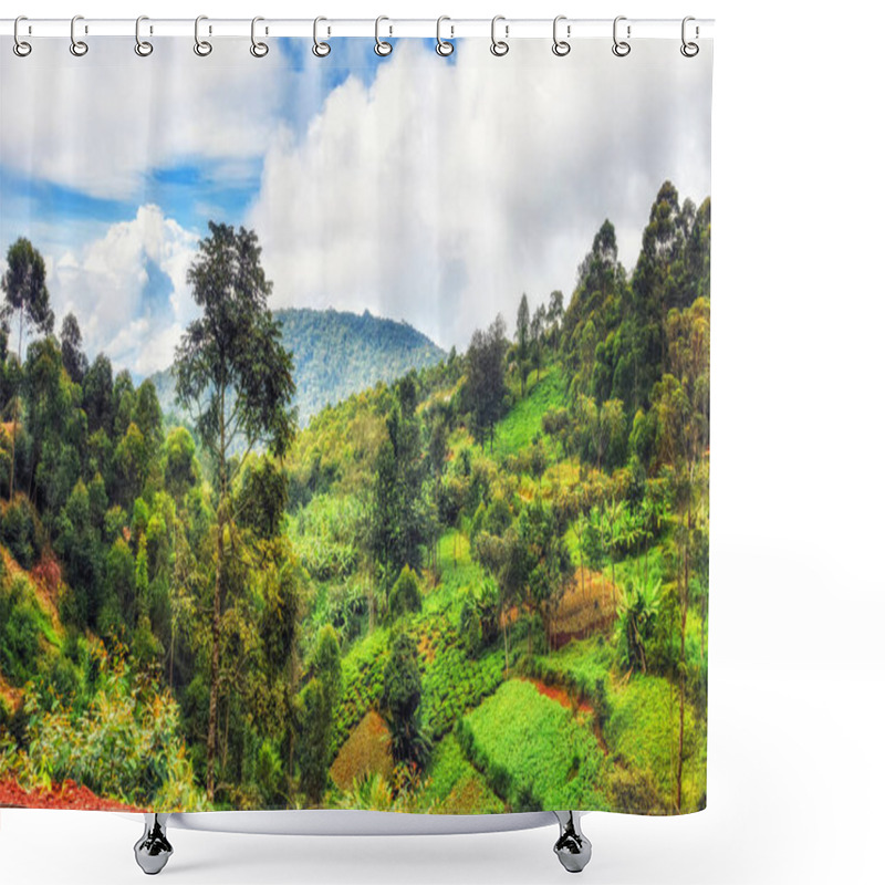 Personality  Rural Landscapes In Western Rwanda. Shower Curtains