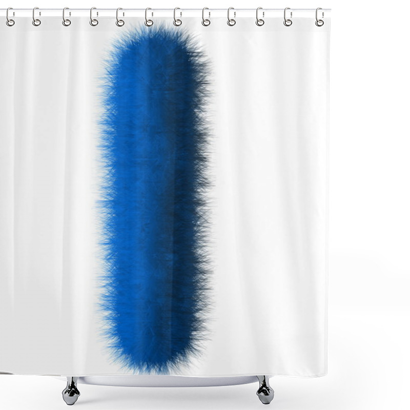 Personality  Blue Shag I Letter Isolated On White Background Shower Curtains