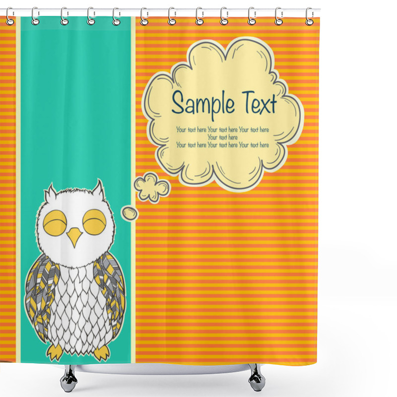 Personality  Card With Owl And Thought Bubble Shower Curtains