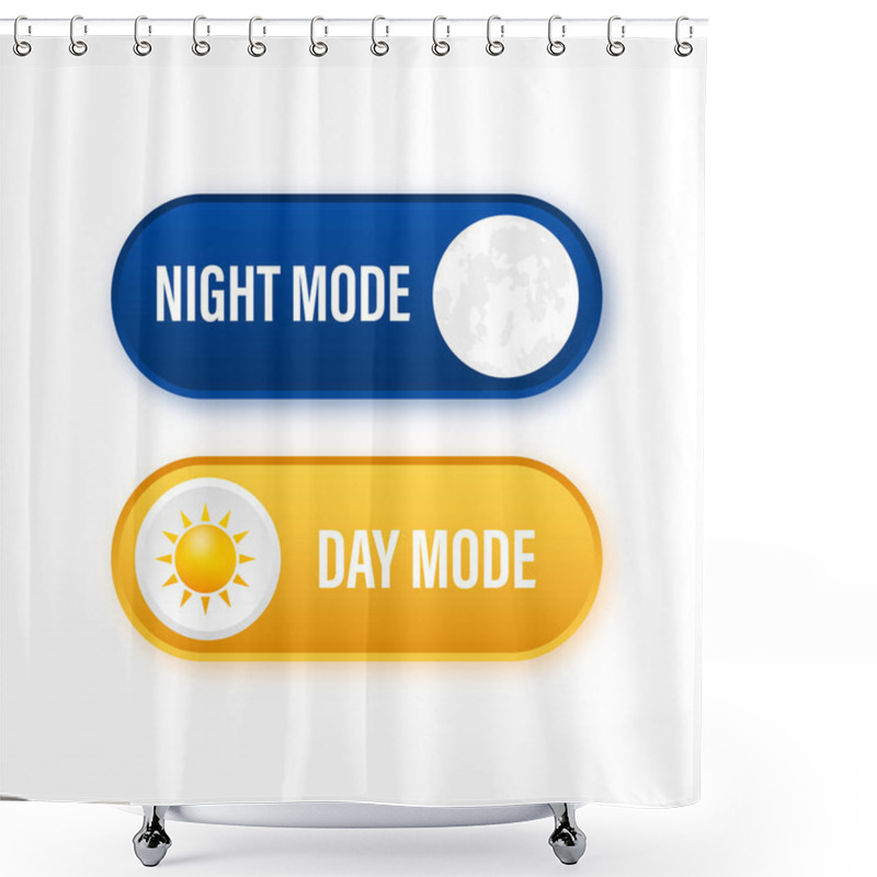 Personality  Button With Night Mode On Dark Background. Ui Design. Dark Theme. App Interface Design Concept. Vector Stock Illustration. Shower Curtains