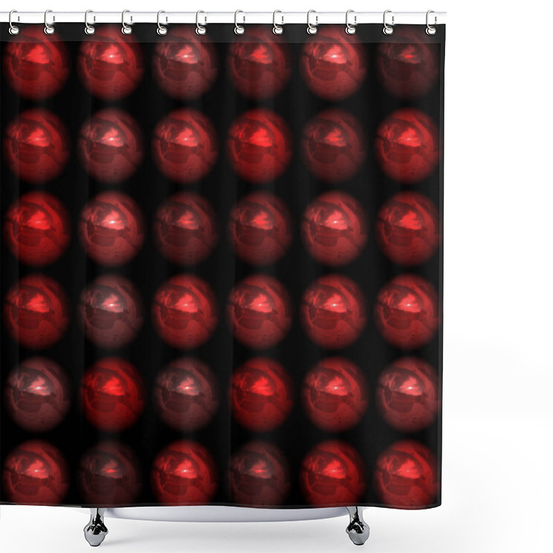 Personality  Seamless Pattern Of Shiny Red Glass Baubles, Perfect Seamless Background For Christmas And Other Festive Theme Shower Curtains