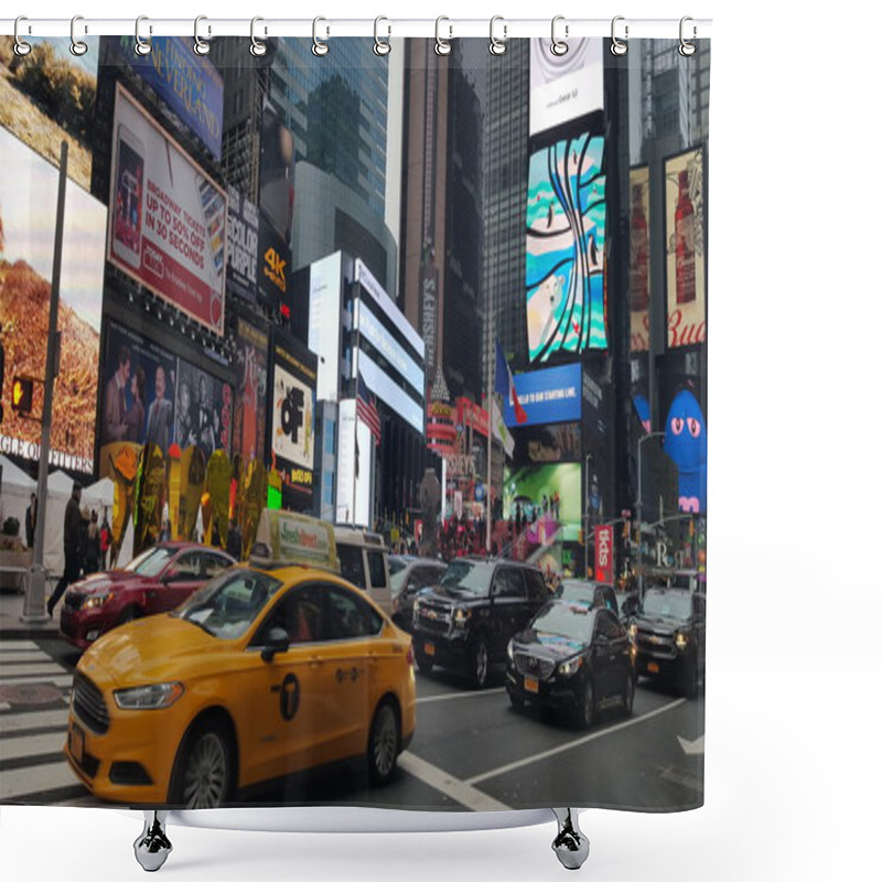 Personality  Times Square And Broadway On Manhattan, New York City, USA. Shower Curtains