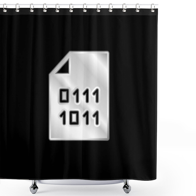 Personality  Binary Code Silver Plated Metallic Icon Shower Curtains