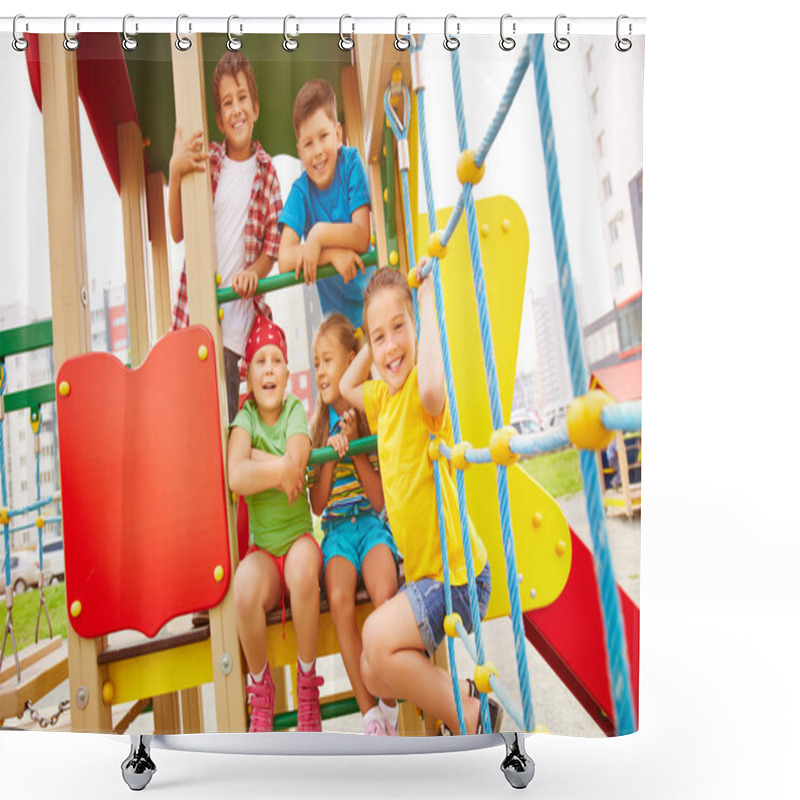 Personality  Friends On Playground Shower Curtains