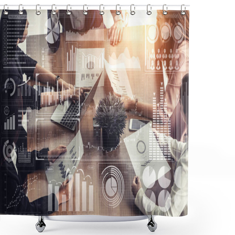 Personality  Big Data Technology For Business Finance Concept. Shower Curtains