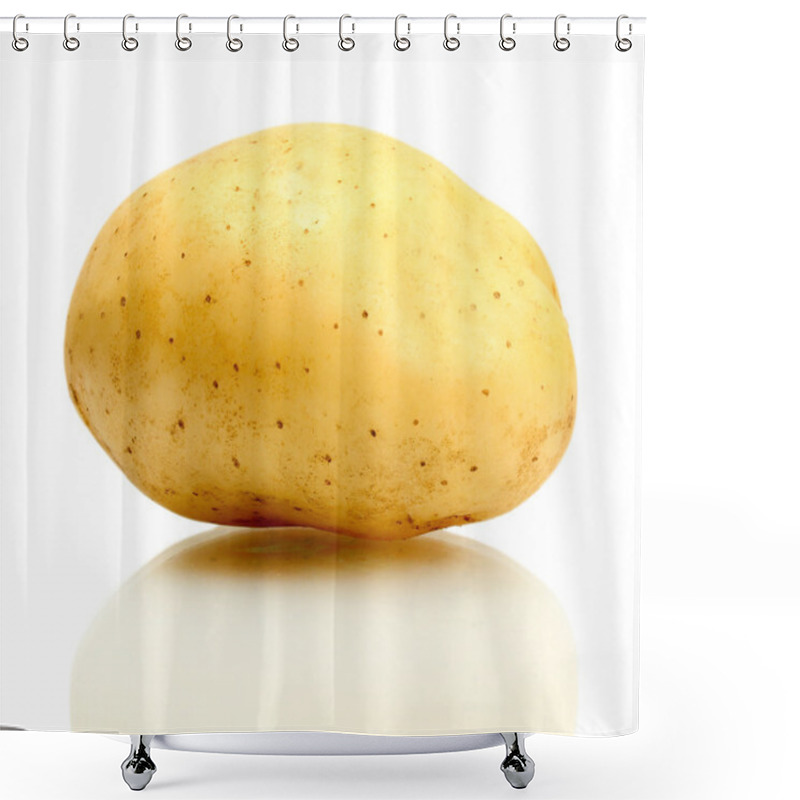 Personality  Fresh Potato Isolated On White Shower Curtains