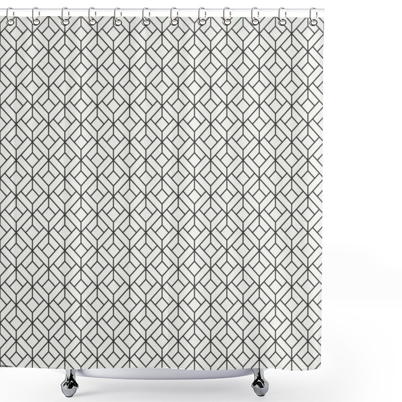 Personality  Geometric Abstract Seamless Cube Pattern With Rhombuses, Square, Cube. Wrapping Paper. Paper For Scrapbook. Tiling. Vector Illustration. Background. Graphic Texture. Optical Illusion Effect. Shower Curtains