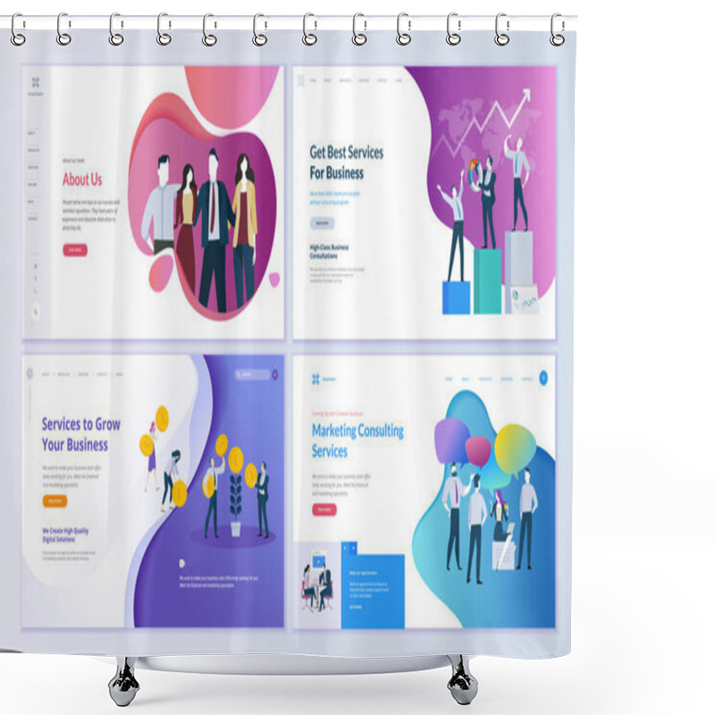 Personality  Set Of Web Page Design Templates For Business, Finance And Marketing. Modern Vector Illustration Concepts For Website And Mobile Website Development. Easy To Edit And Customize. Shower Curtains