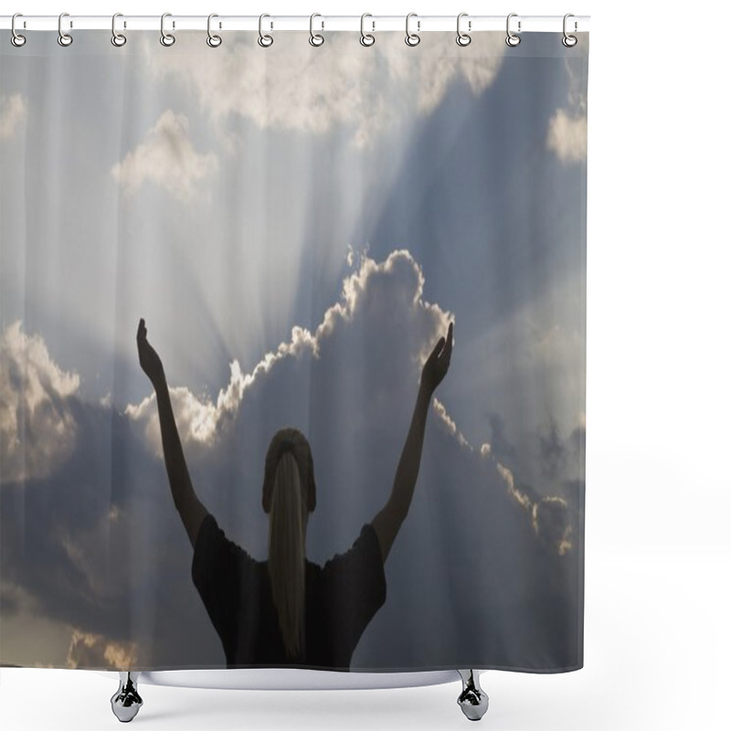 Personality  Woman In Awe Shower Curtains