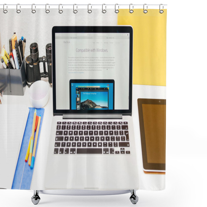 Personality  Apple Launches Apple Watch, MacBook Retina And Medical Research  Shower Curtains