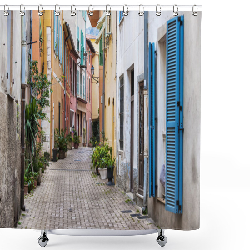 Personality  Old Town Street  In Villefranche-sur-Mer Shower Curtains