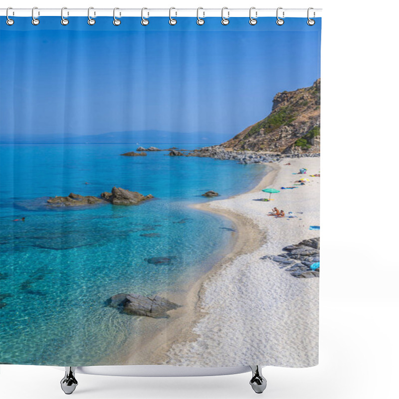 Personality  Marinella Di Zambrone - Paradise White Beach In Calabria At Beautiful Coast - Close To  Tropea - Travel Destination In Italy Shower Curtains