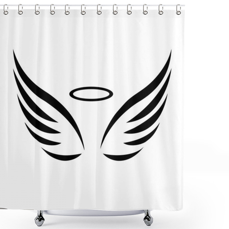 Personality  Vector Sketch Of Angel Wings Shower Curtains