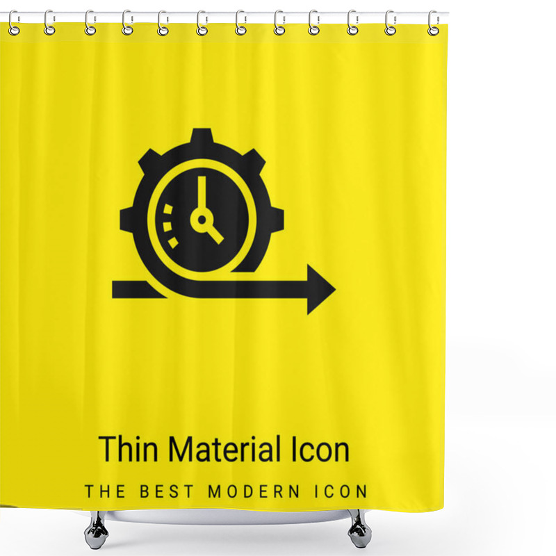 Personality  Agile Minimal Bright Yellow Material Icon Shower Curtains