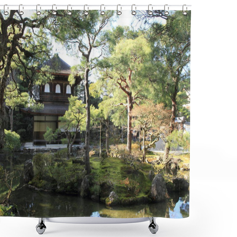 Personality  Silver Pavilion And Pond Of Ginkaku Ji In Kyoto, Japan Shower Curtains