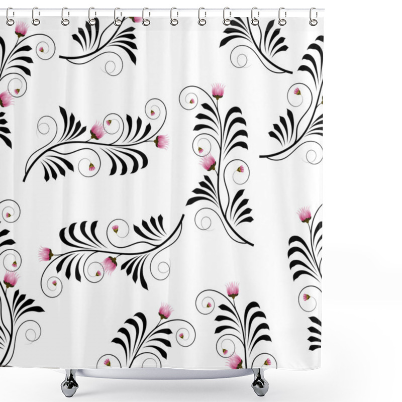 Personality  Seamless Texture With Flowers Thistle Shower Curtains