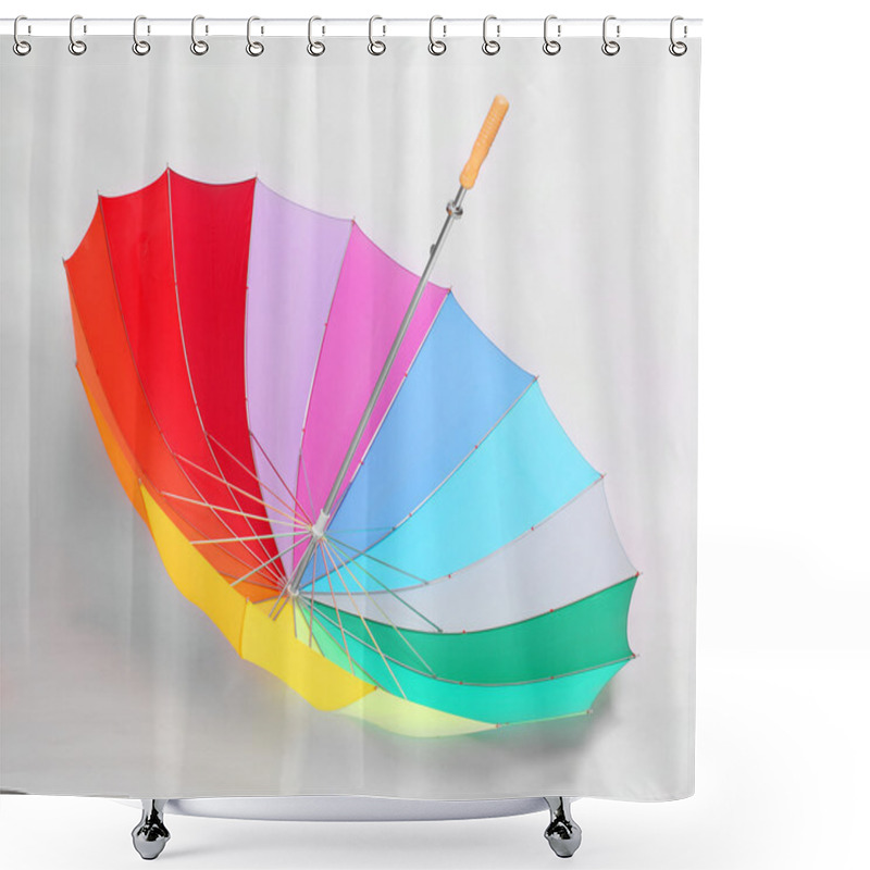 Personality  Rainbow Umbrella On The Beach Shower Curtains