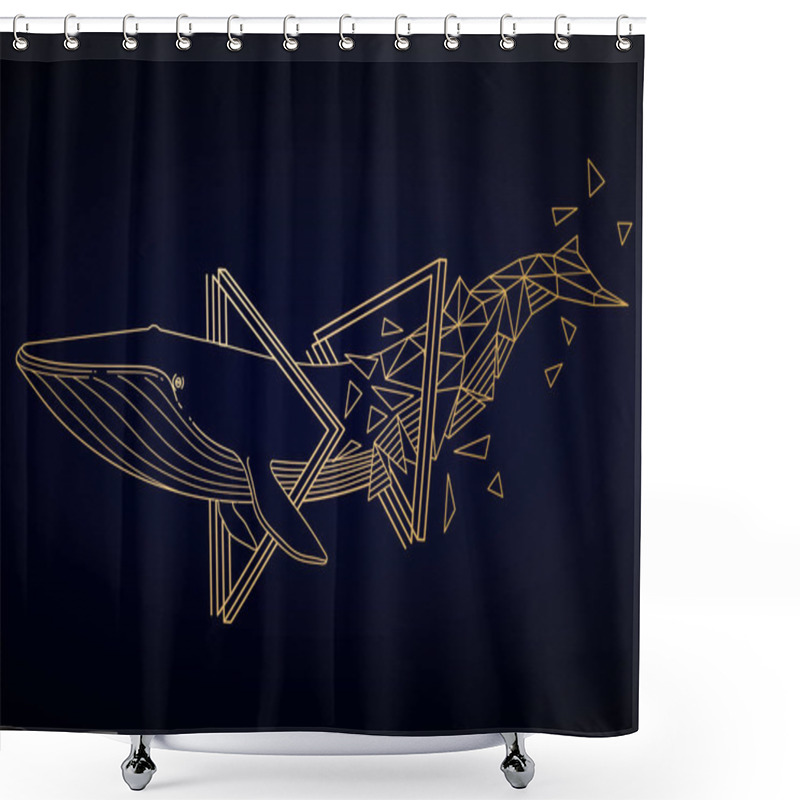 Personality  Graphic Blue Whale Shower Curtains