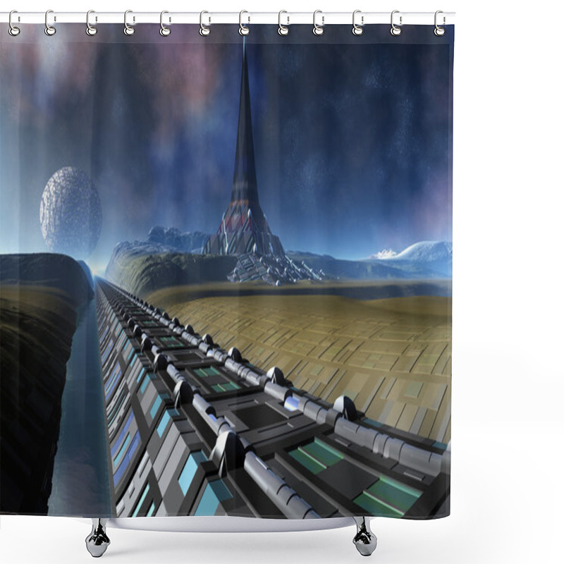 Personality  Alien Planet - Fantasy Landscape Shower Curtains