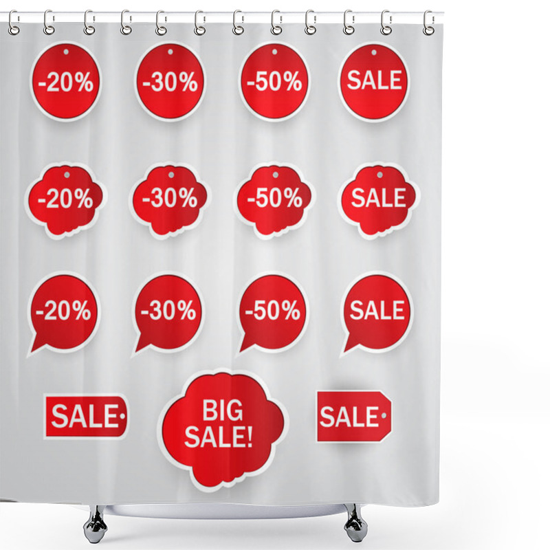 Personality  Vector Set Of Stickers For Sale. Shower Curtains