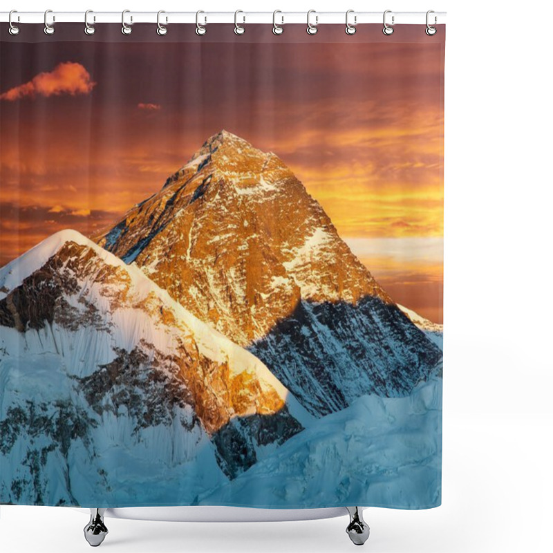 Personality  Evening View Of Mount Everest From Kala Patthar Shower Curtains