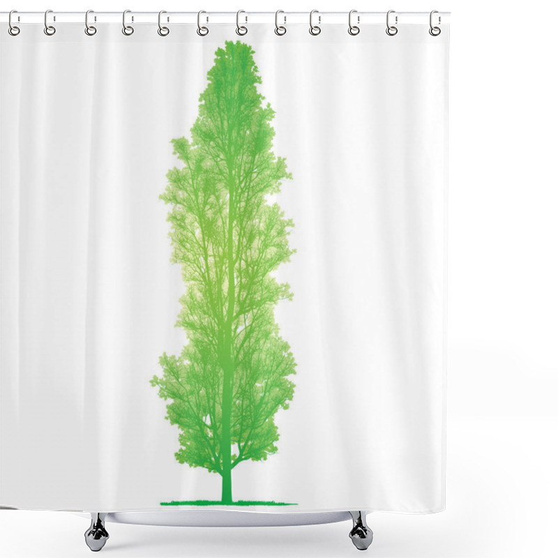 Personality  Vector Drawing Of The Tree - Detailed Vector Shower Curtains