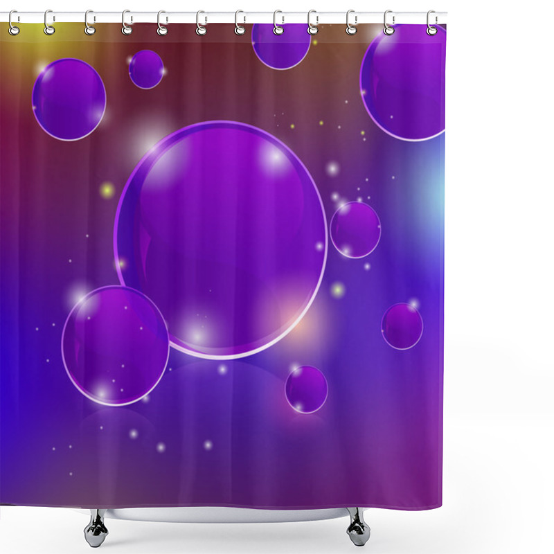 Personality  Glowing Abstract Background With Bubbles Shower Curtains