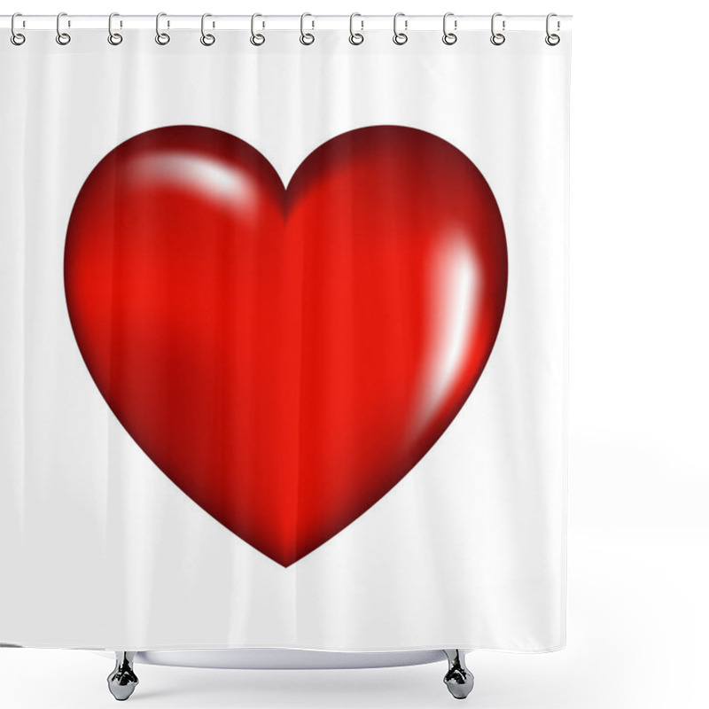 Personality  Human Heart, Red Love Design. Vector Illustration Isolated On White Background Shower Curtains