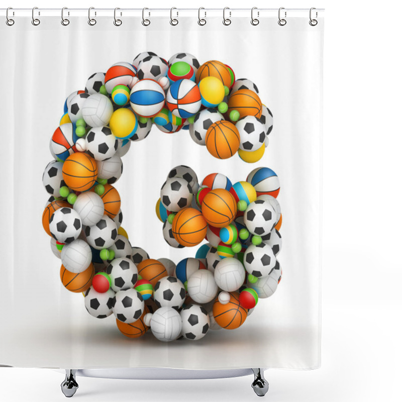 Personality  Letter G, Gaming Balls Alphabet Shower Curtains