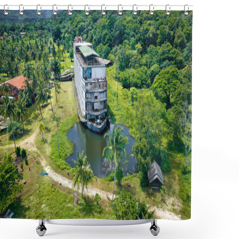 Personality  Abandoned Boat Chalet, Ghost Ship In Grand Lagoona, Koh Chang, Trat, Thailand Shower Curtains