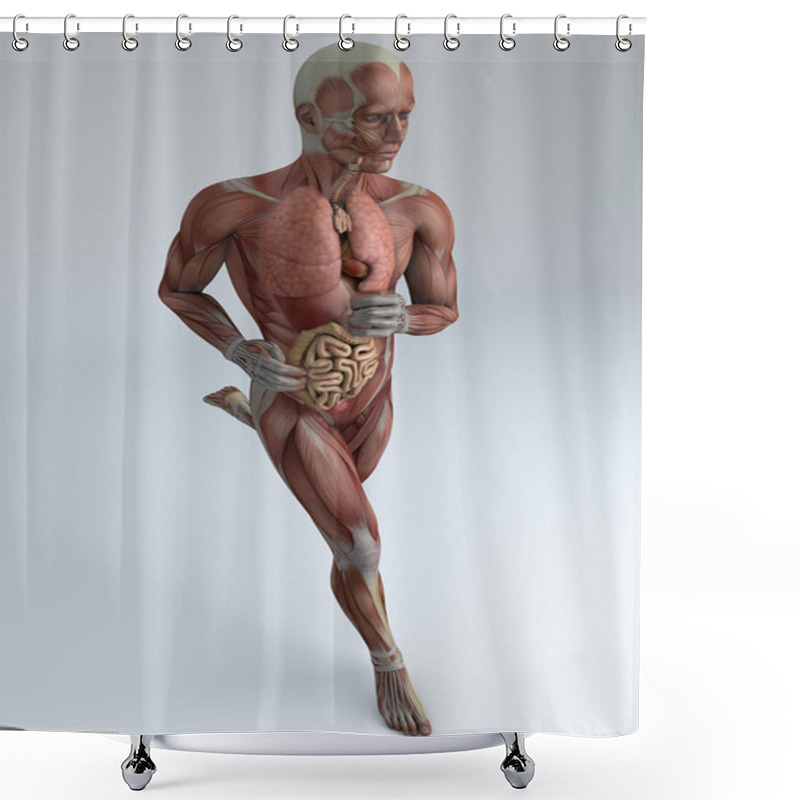 Personality  Running Man, Muscular System Shower Curtains