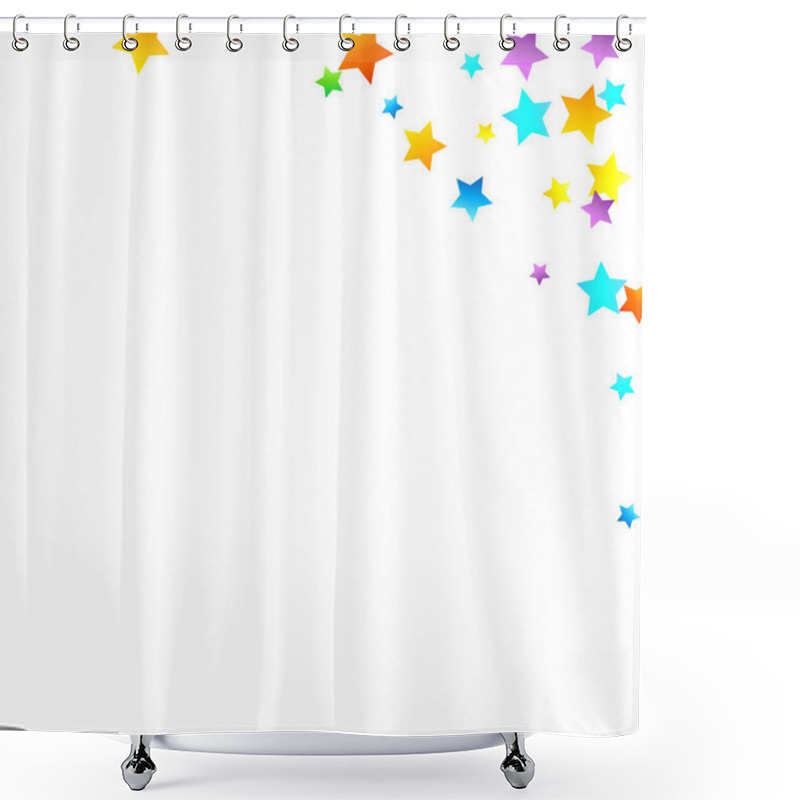 Personality  Rainbow Festive Confetti. Carnival Star Falling. Shower Curtains