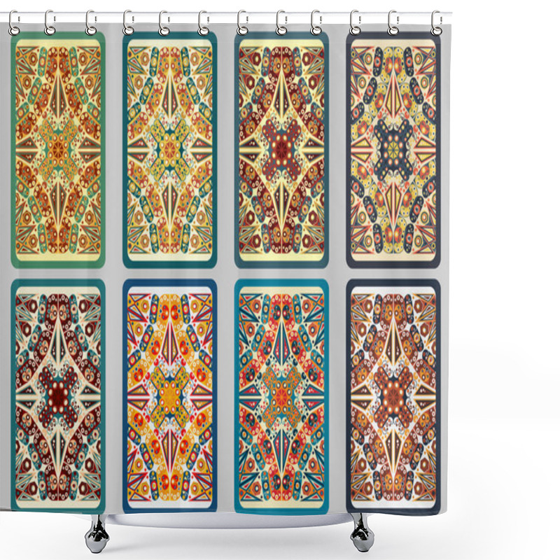 Personality  Set Retro Cards Shower Curtains