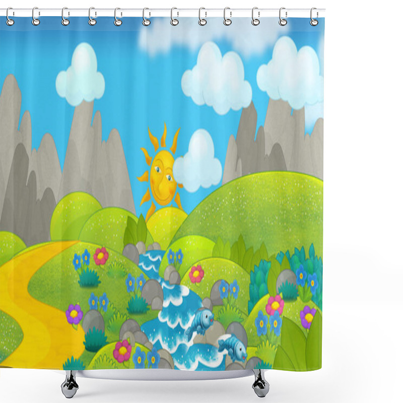 Personality  Cartoon Summer Nature Scene Shower Curtains