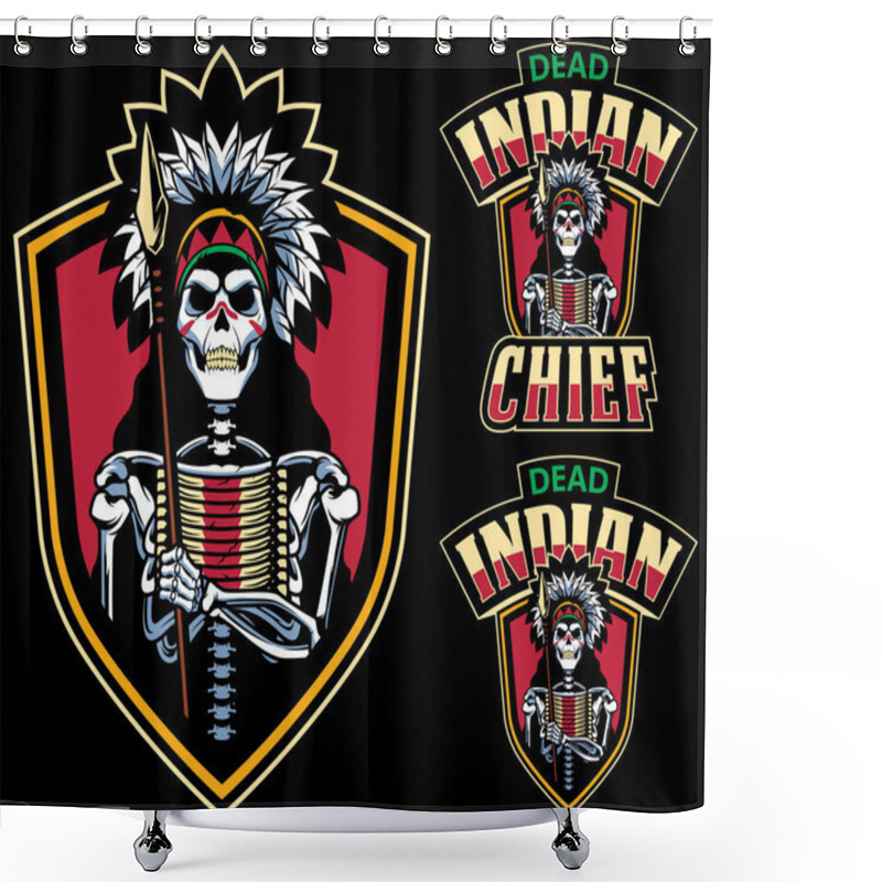 Personality  Dead Indian Chief Mascot Shower Curtains