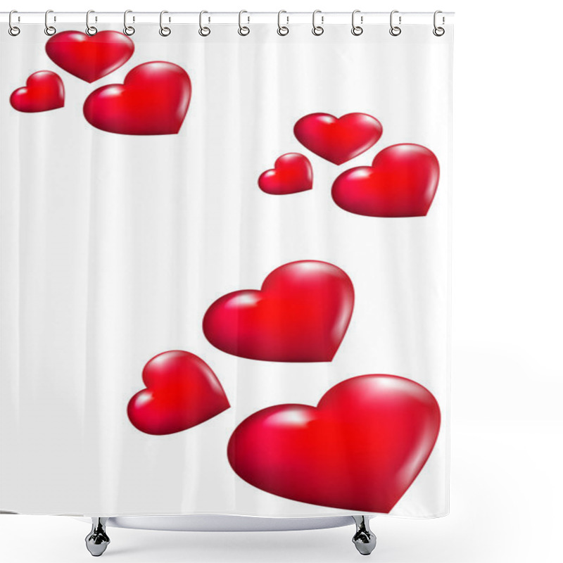 Personality  Flying Hearts Shower Curtains