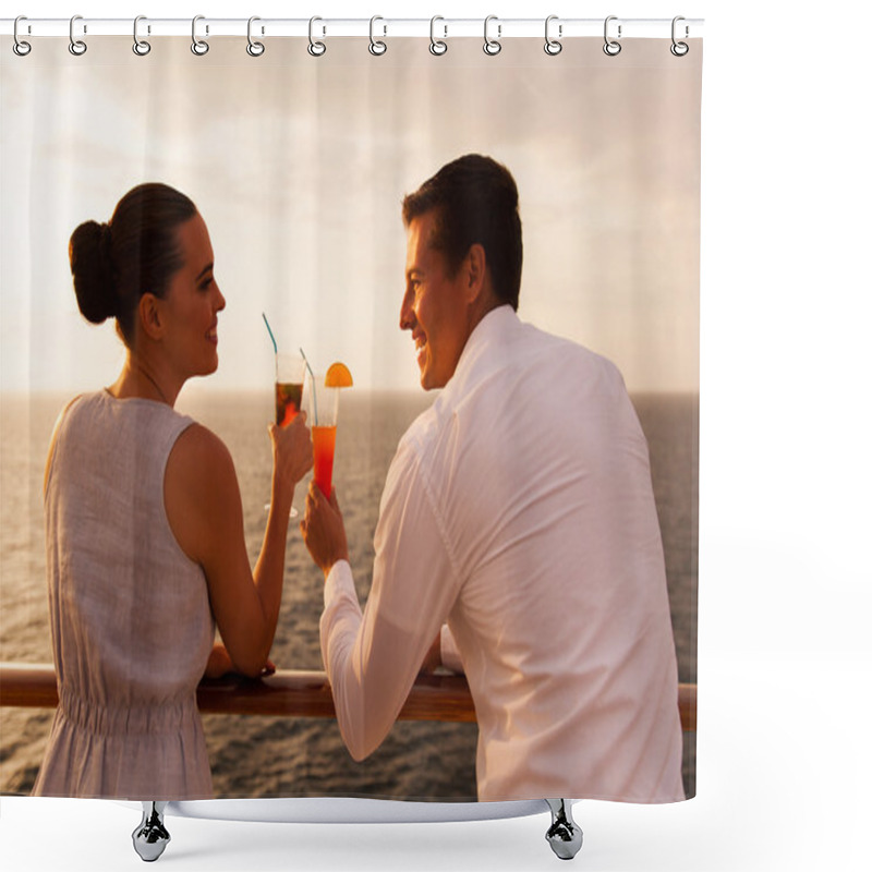 Personality  Couple Toasting With Cocktails Shower Curtains