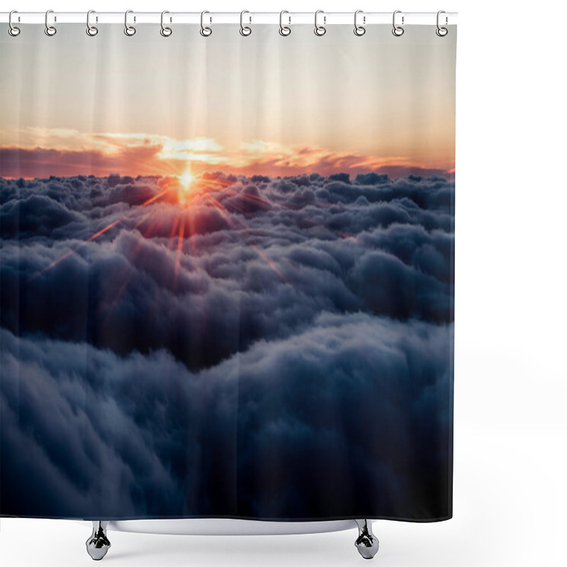 Personality  Sunrise Above  The Clouds Shower Curtains