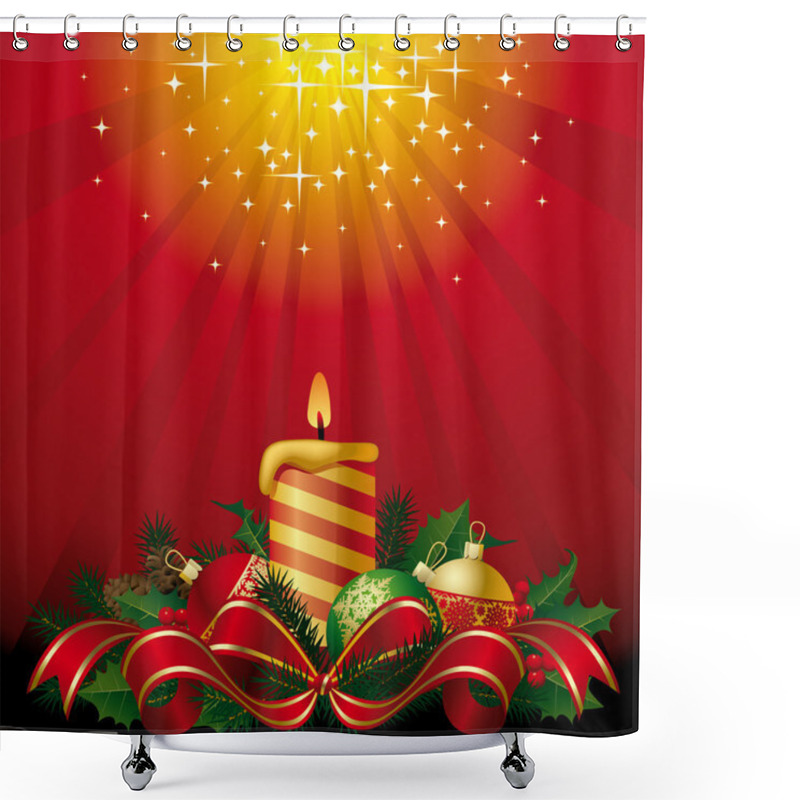 Personality  Greeting Card With A Candle Shower Curtains