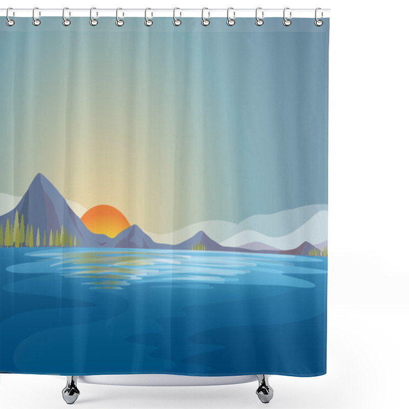 Personality  Water Landscape Shower Curtains