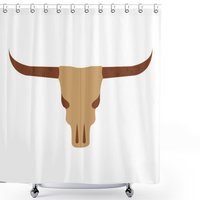 Personality  Skull Cow Wild West Icon Shower Curtains