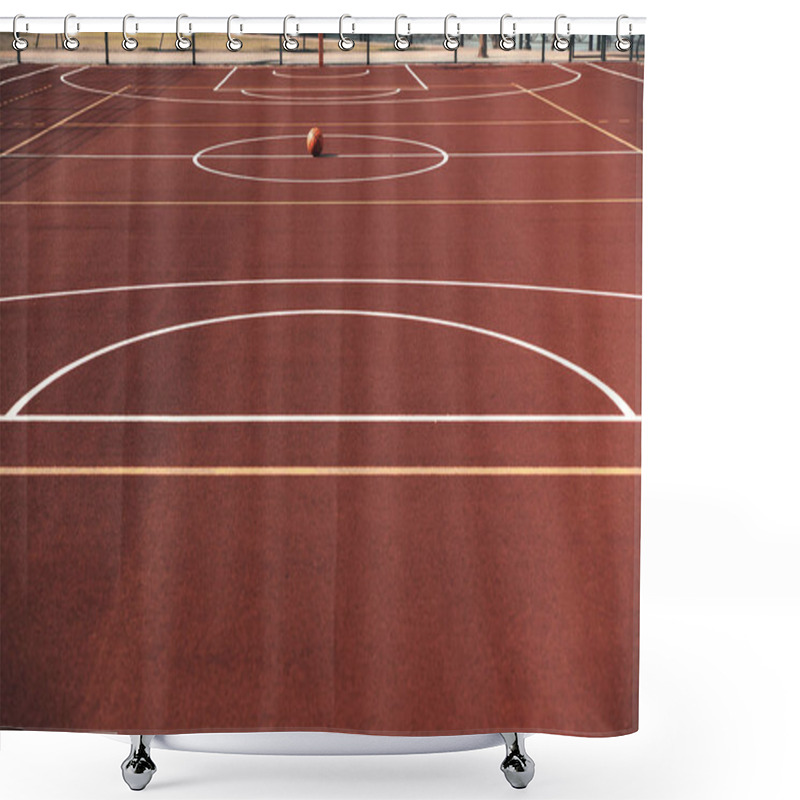 Personality  Basketball Playground Court With Ball  Shower Curtains