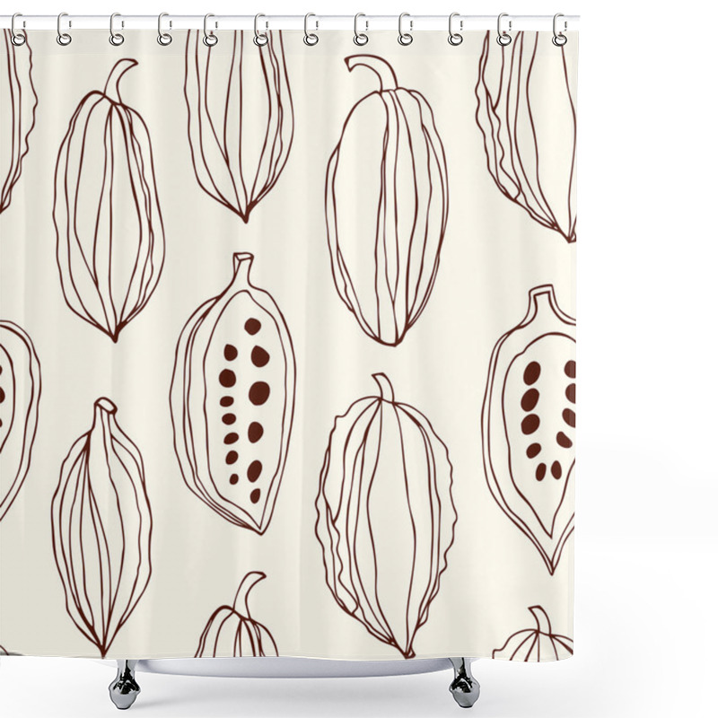 Personality  Seamless Pattern With Cocoa Beans Shower Curtains