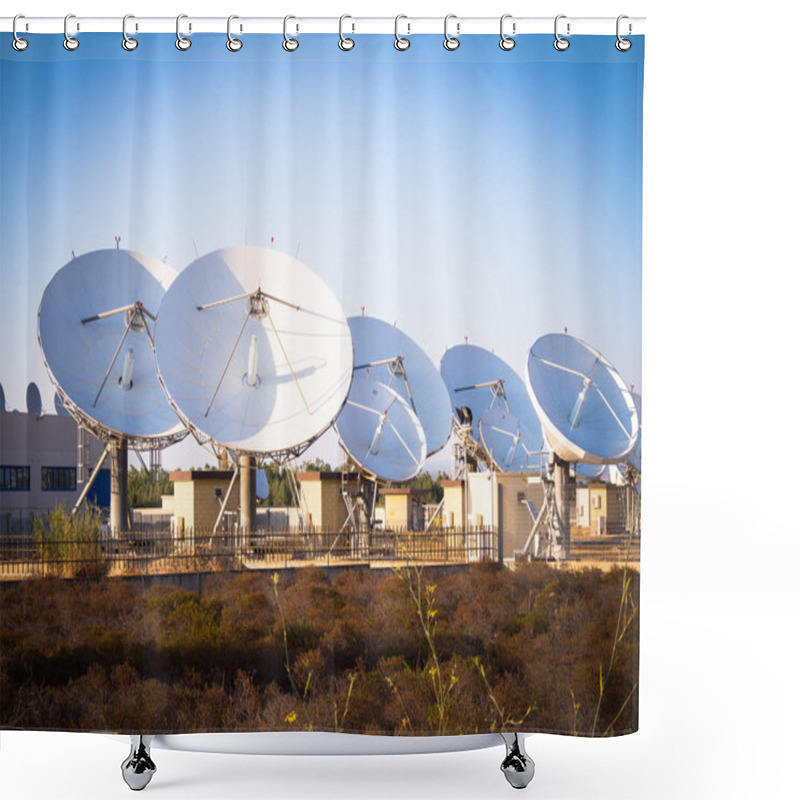 Personality  Teleport Satellite Communications Shower Curtains