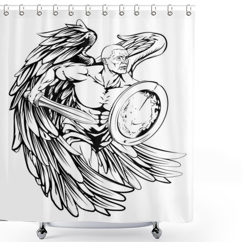 Personality  Warrior Angel Illustration Shower Curtains