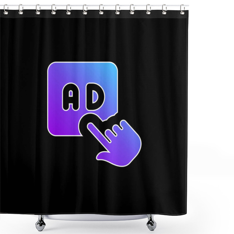 Personality  Ads Blue Gradient Vector Icon Shower Curtains