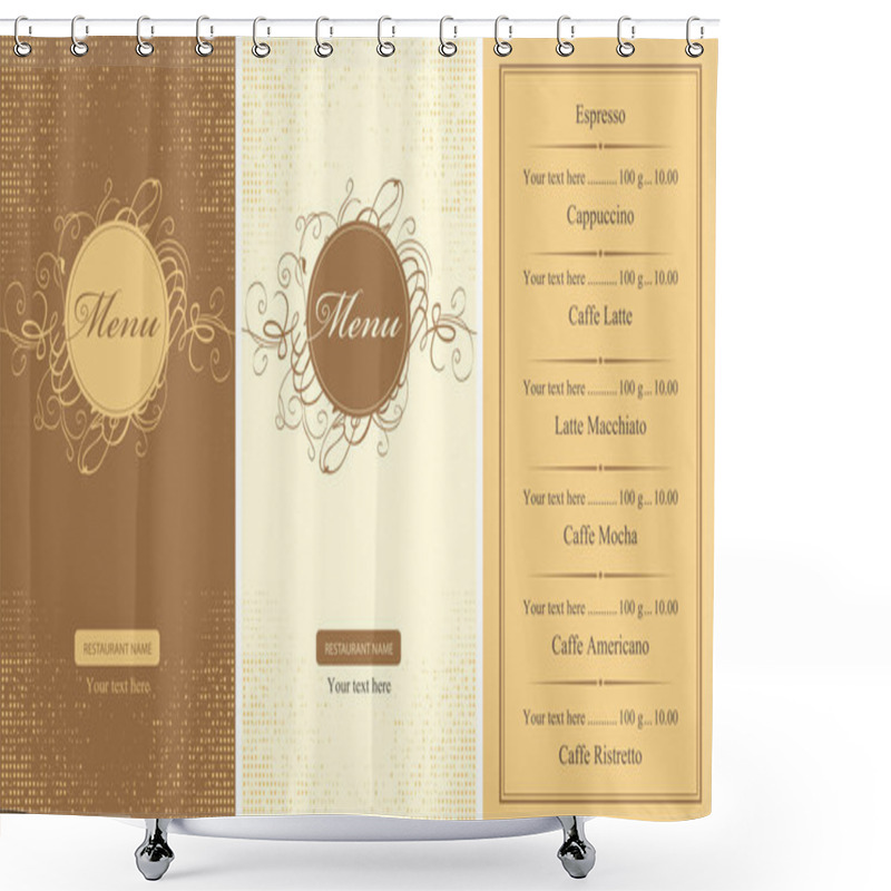 Personality  Menus For A Cafe Shower Curtains