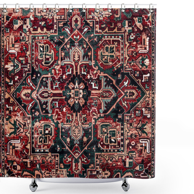 Personality  Romanian Folk Seamless Pattern Ornaments. Romanian Traditional Embroidery. Ethnic Texture Design. Traditional Carpet Design. Carpet Ornaments. Rustic Carpet Design Shower Curtains