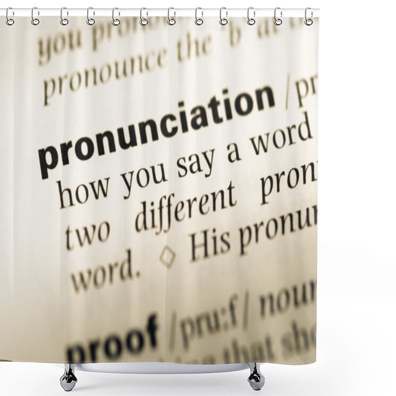 Personality  Close Up Of Old English Dictionary Page With Word Pronunciation Shower Curtains