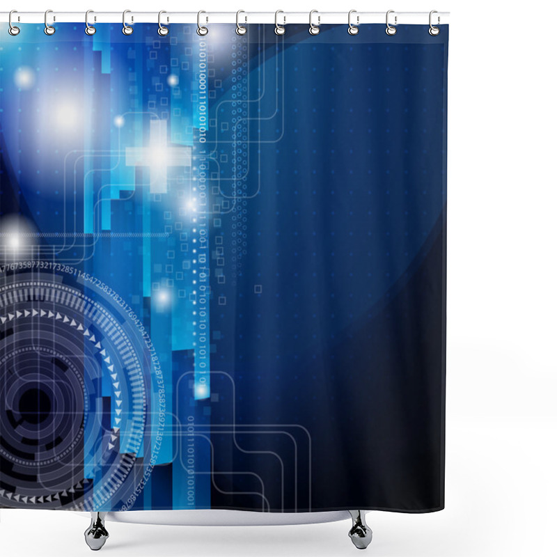 Personality  Eps10. Design Background With The Digital Elements Of Communicat Shower Curtains